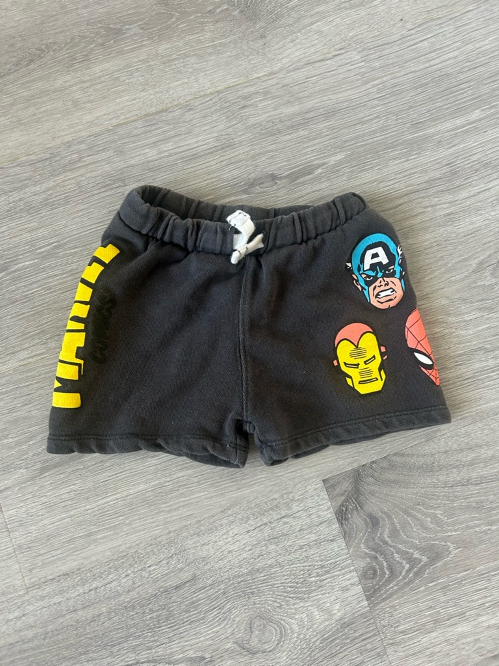 Zara Marvel Character Sweat Shorts — Black, Size 2Y, Gently Worn